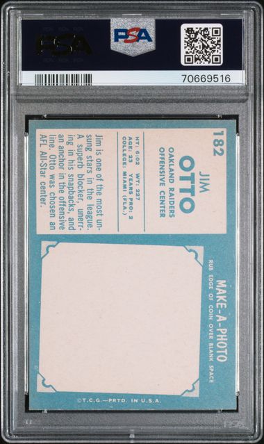1961 TOPPS JIM OTTO- KSA 5 EX