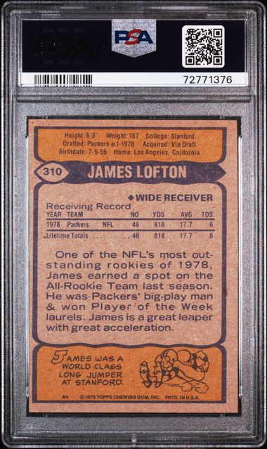 1979 JAMES LOFTON TOPPS HOF RC - PSA 6 EX-MT