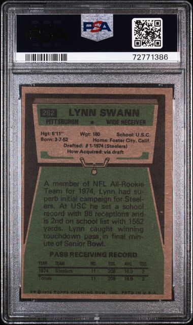 1975 LYNN SWANN TOPPS HOF RC- PSA 4 VG-EX