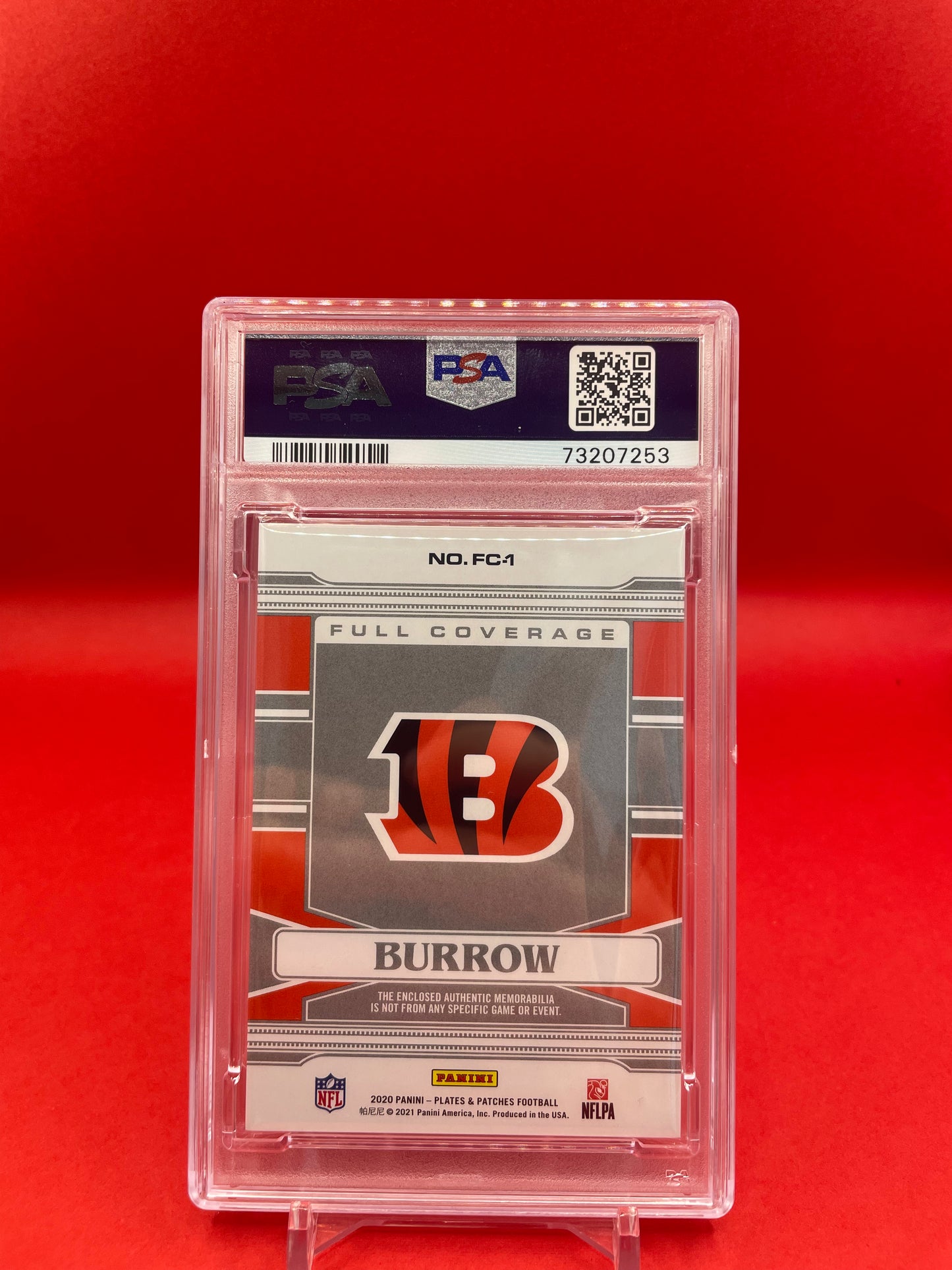 2020 #FC-1 JOE BURROW PANINI P&P 21/50 - PSA 10 GEM MINT