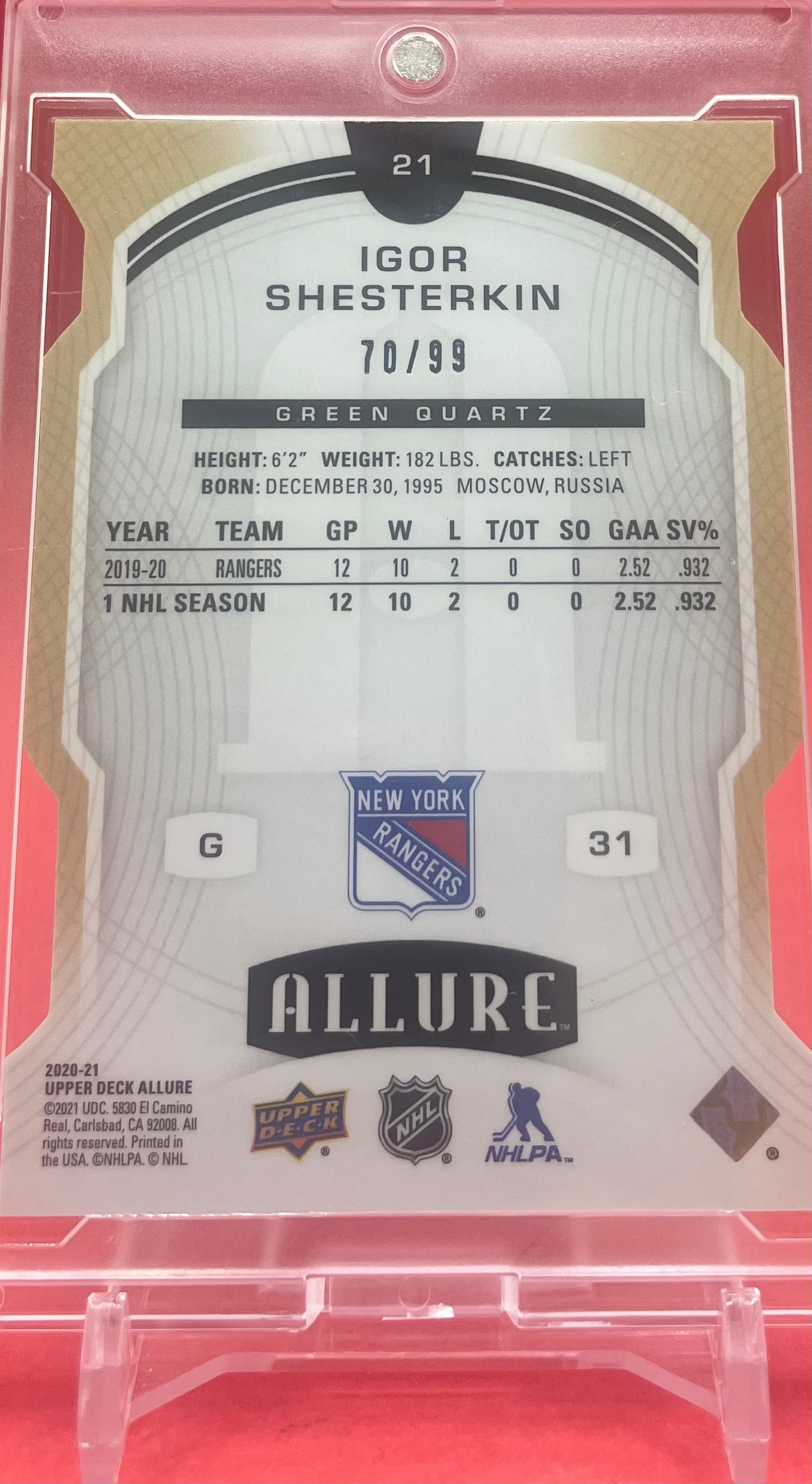 2020 IGOR SHESTERKIN UPPER DECK ALLURE 70/99
