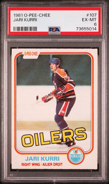 1981 JARI KURRI O-PEE-CHEE HOF RC UNDER-GRADED- PSA 6 EX-MT