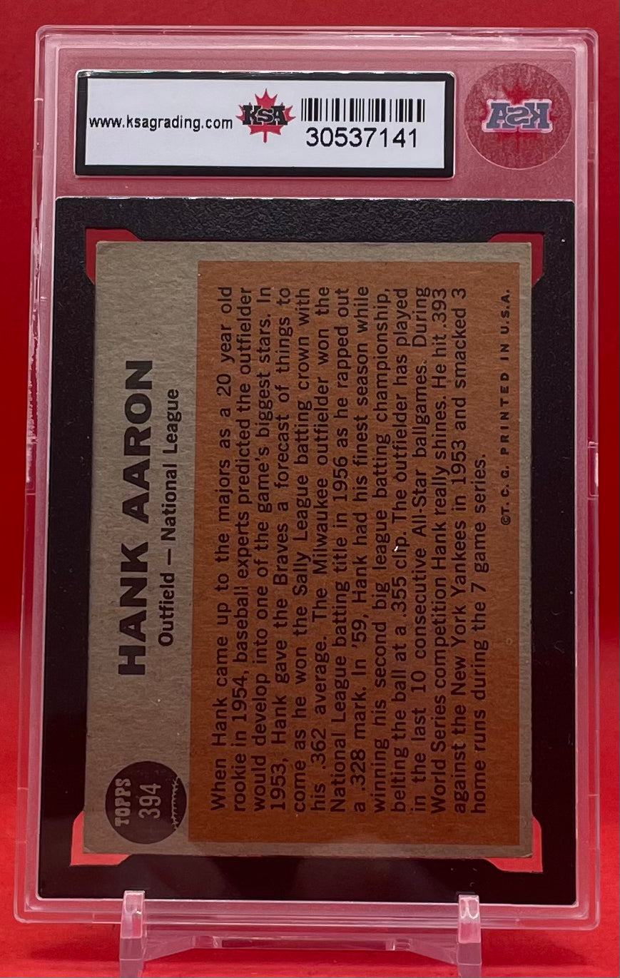 1962 TOPPS HANK AARON ALL STAR- KSA 6 ENM