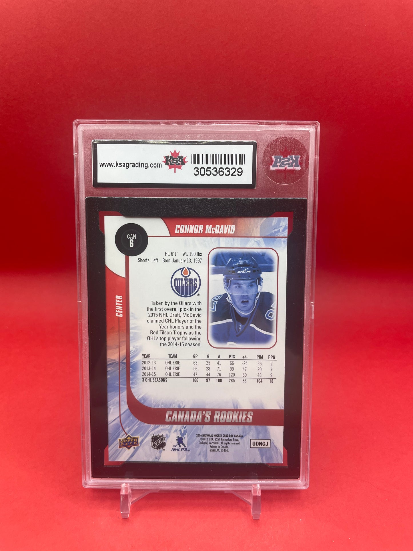 2016 CONNOR MCDAVID CANADA’S ROOKIES - KSA 8.5 NMM+
