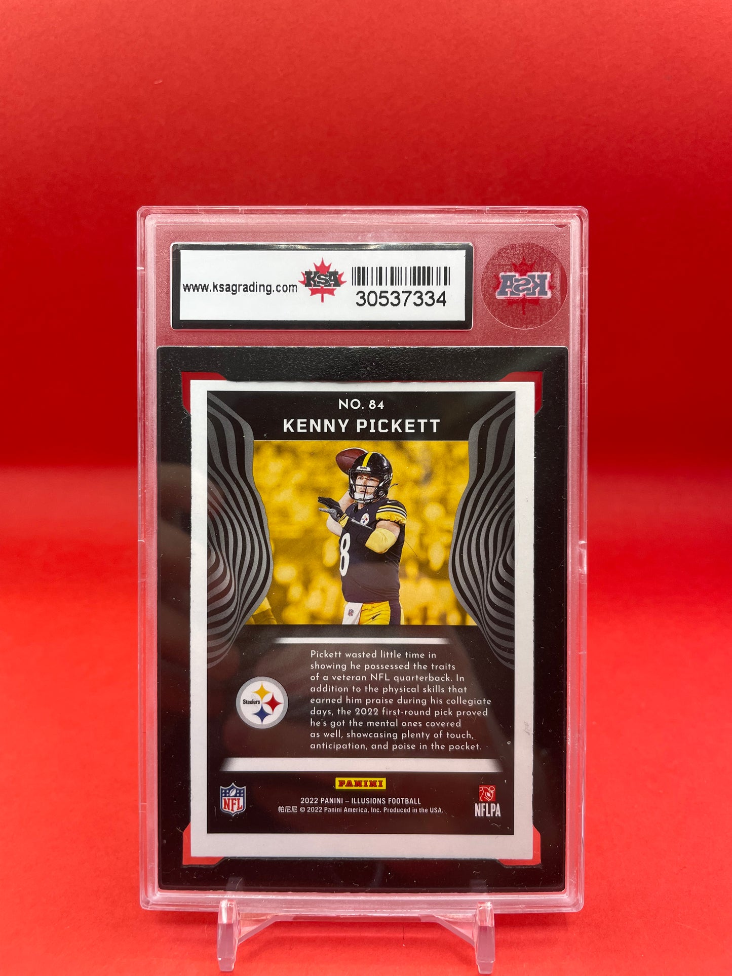 2022 KENNY PICKETT PANINI ILLUSIONS ROOKIE CARD- KSA 8.5 NMM+