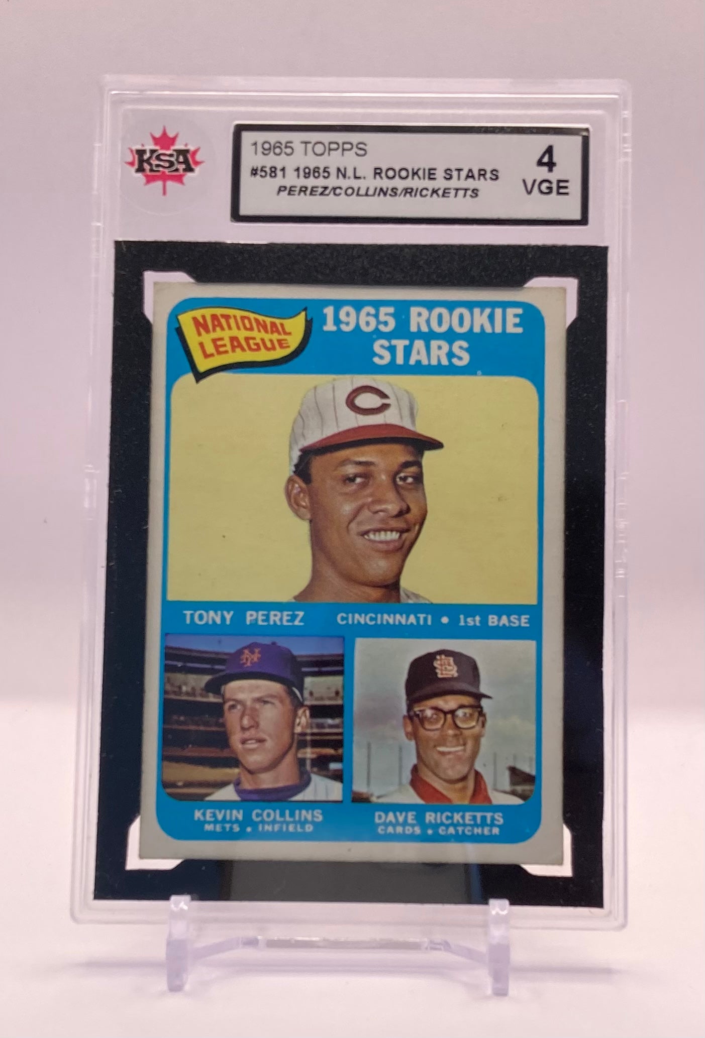 1965 #581 PEREZ/COLLINS/RICKETTS TOPPS N.L. ROOKIE STARS - KSA 4 VGE