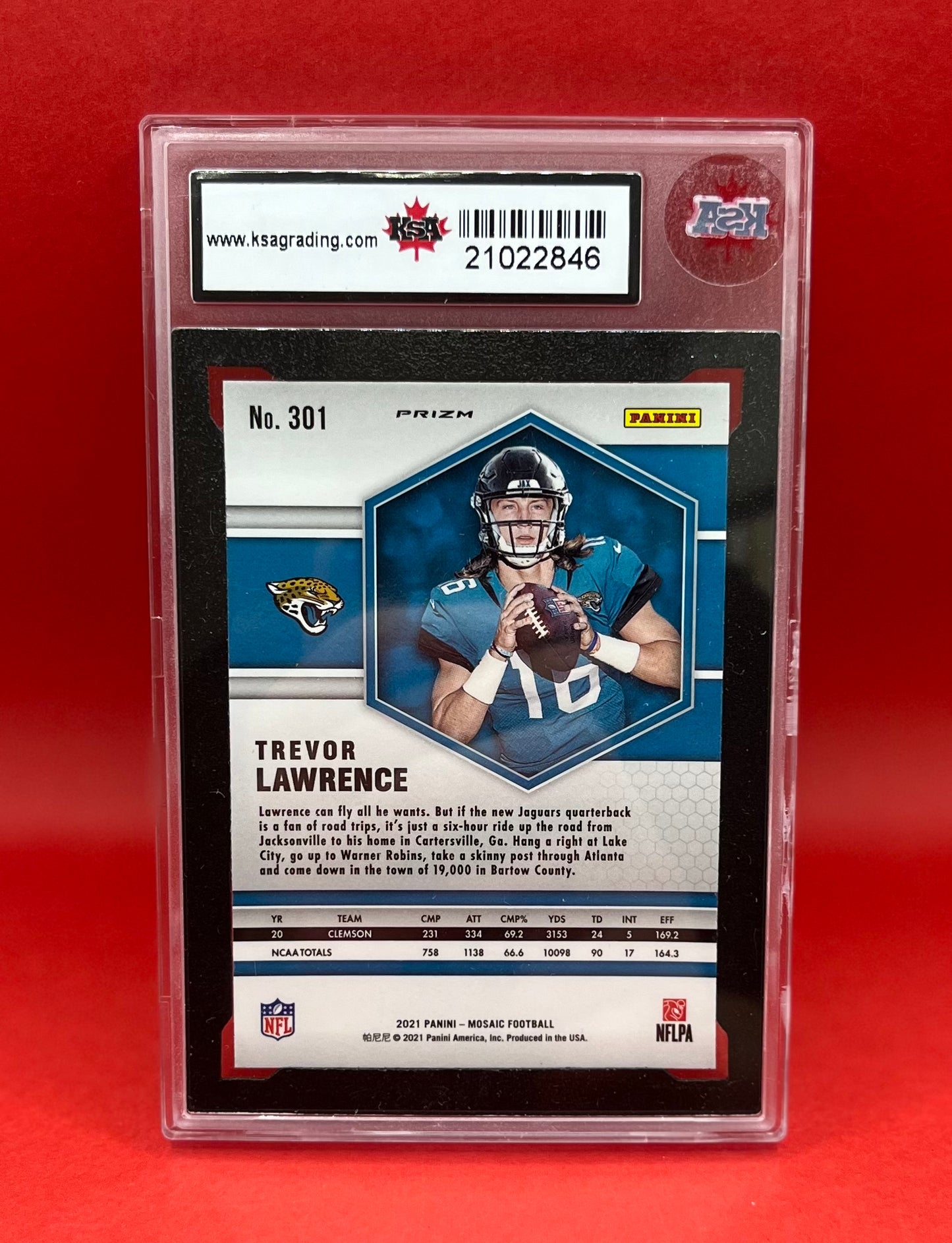 2021 #301 TREVOR LAWRENCE PANINI GREEN MOSAIC - KSA 9.5 NGM