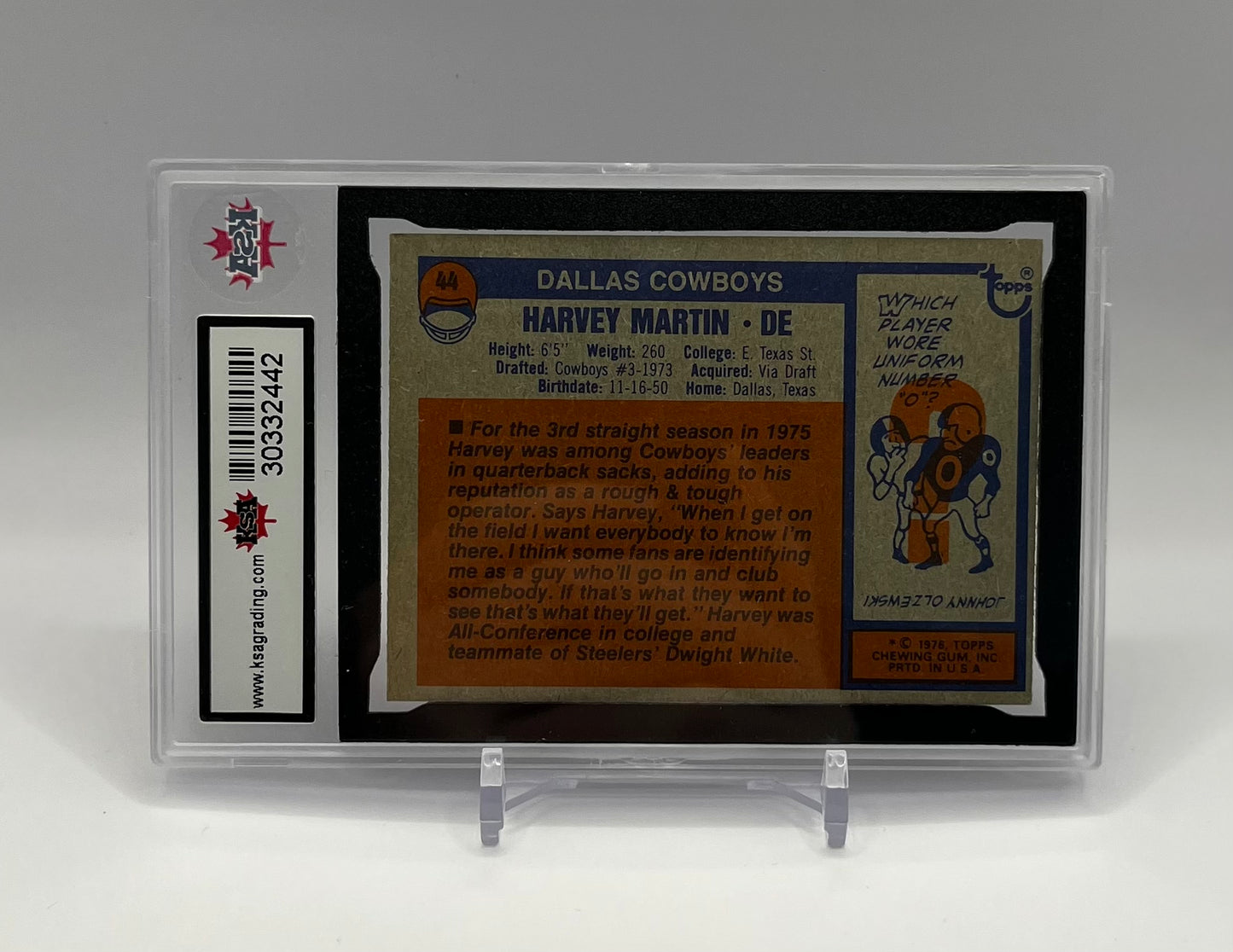 1976 #44 HARVEY MARTIN TOPPS - KSA 8 NMM