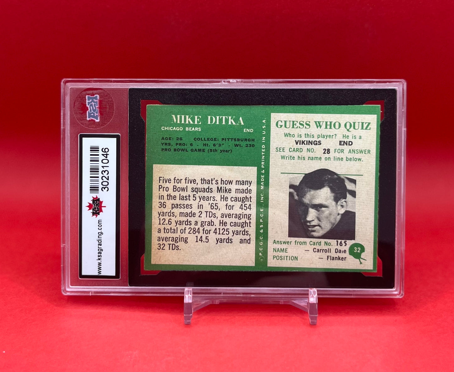 1966 #32 MIKE DITKA PHILADELPHIA - KSA 5 EX