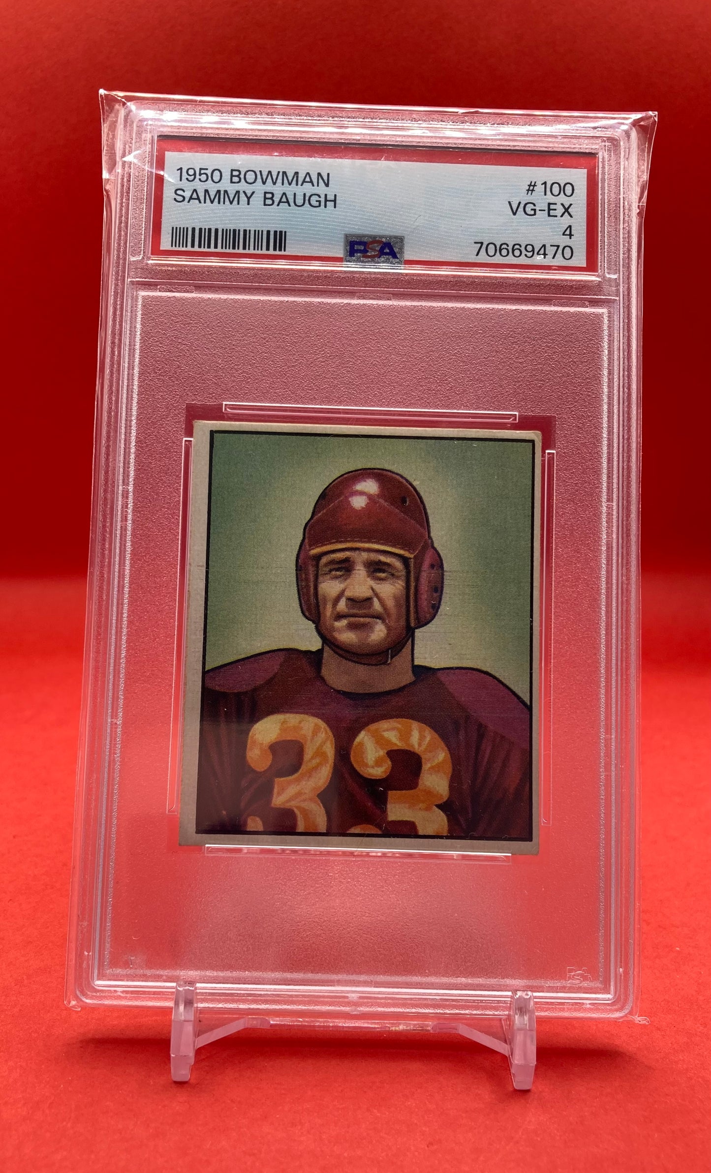 1950 #100 SAMMY BAUGH BOWMAN - PSA 4 VG-EX