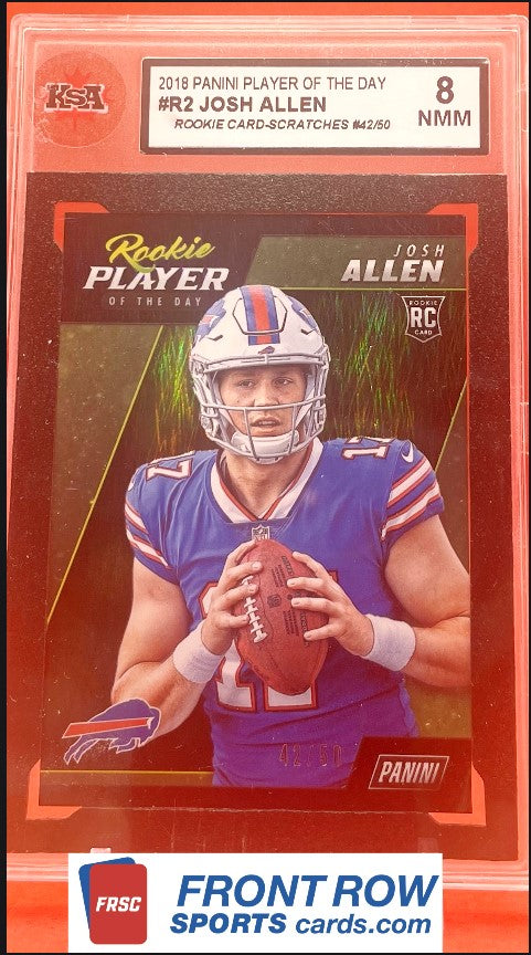 2018 #R2 JOSH ALLEN PANINI PLAYER OF THE DAY ROOKIE CARD 42/50 - KSA 8 NMM