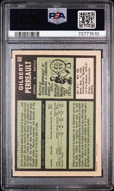 1971 GILBERT PERREAULT O-PEE-CHEE UNDER-GRADED - PSA 6 EX-MT