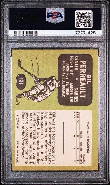 1970 GIL PERREAULT TOPPS HOF RC SUPER SHARP! - PSA 4 VG-EX