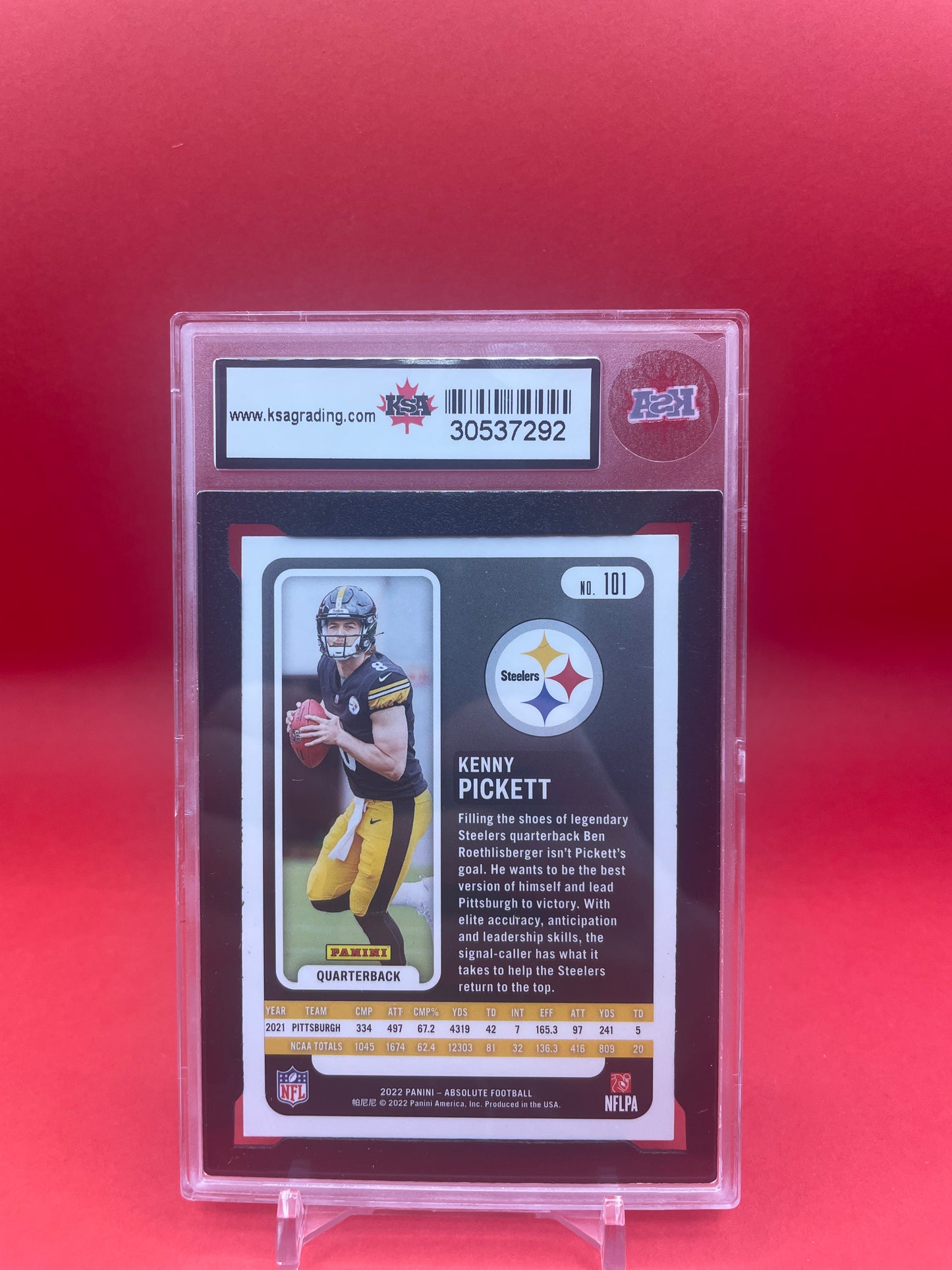 2022 KENNY PICKETT PANINI ABSOLUTE ROOKIE CARD- KSA 8.5 NMM+