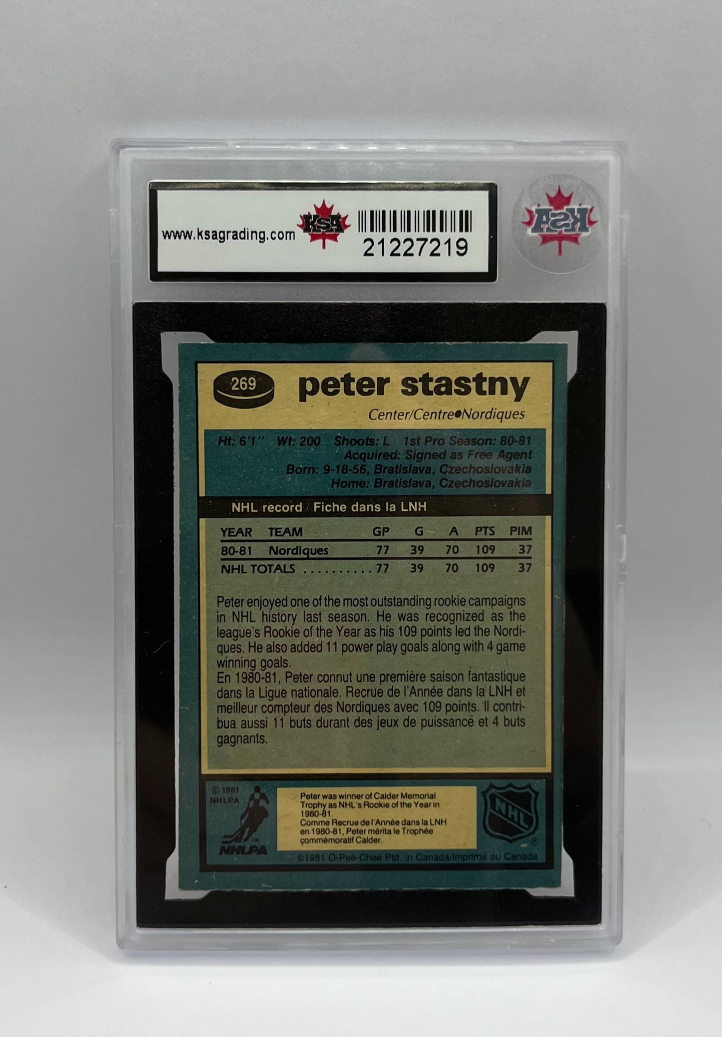 1981-82 #269 PETER STASTNY O-PEE-CHEE - KSA 7.5 NM+