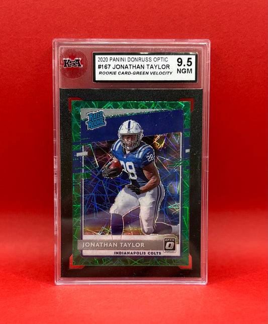 2020 #167 JONATHAN TAYLOR PANINI DONRUSS OPTIC GREEN VELOCITY - KSA 9.5 NGM