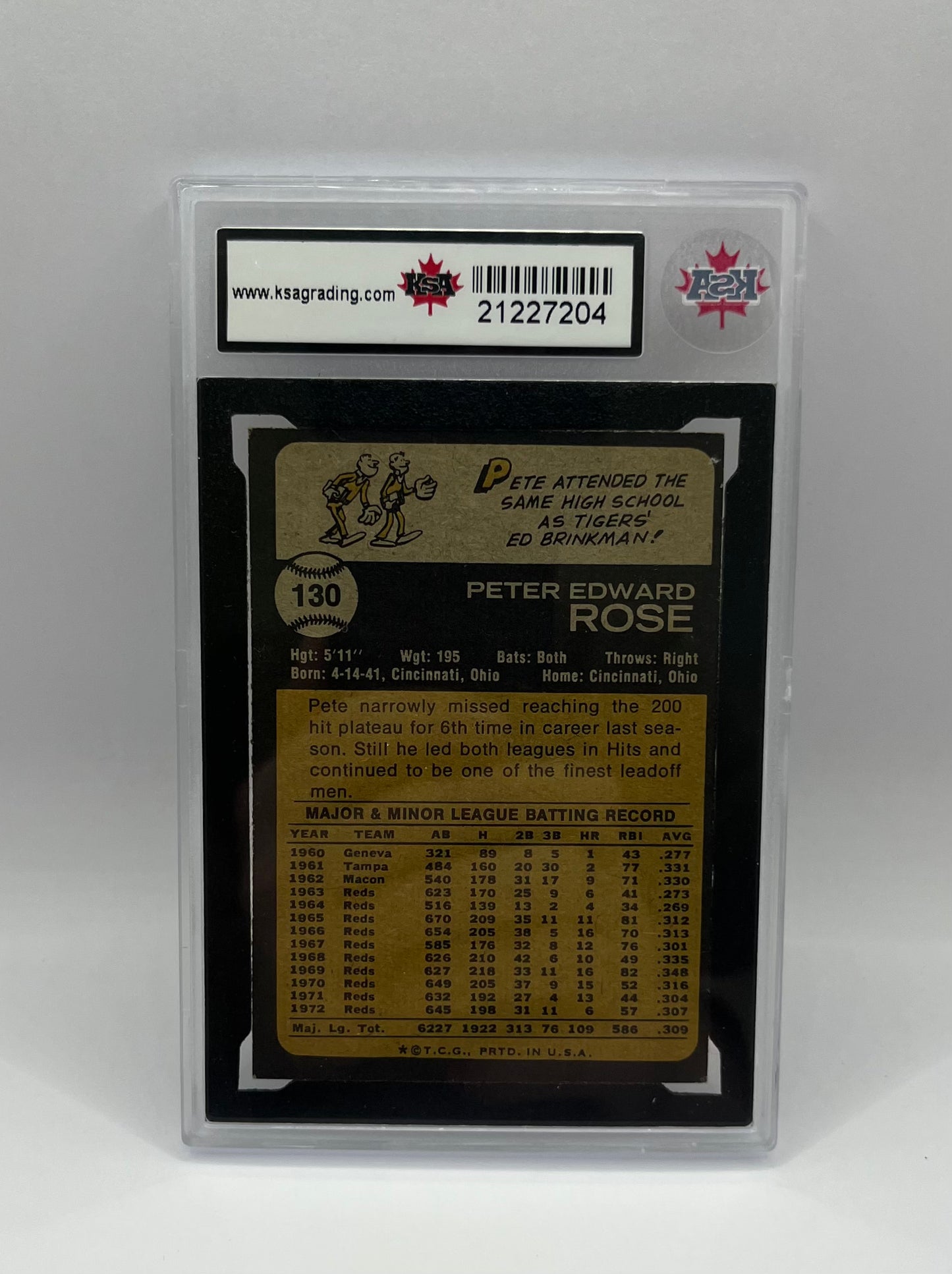 1973 #130 PETE ROSE TOPPS - KSA 5 EX