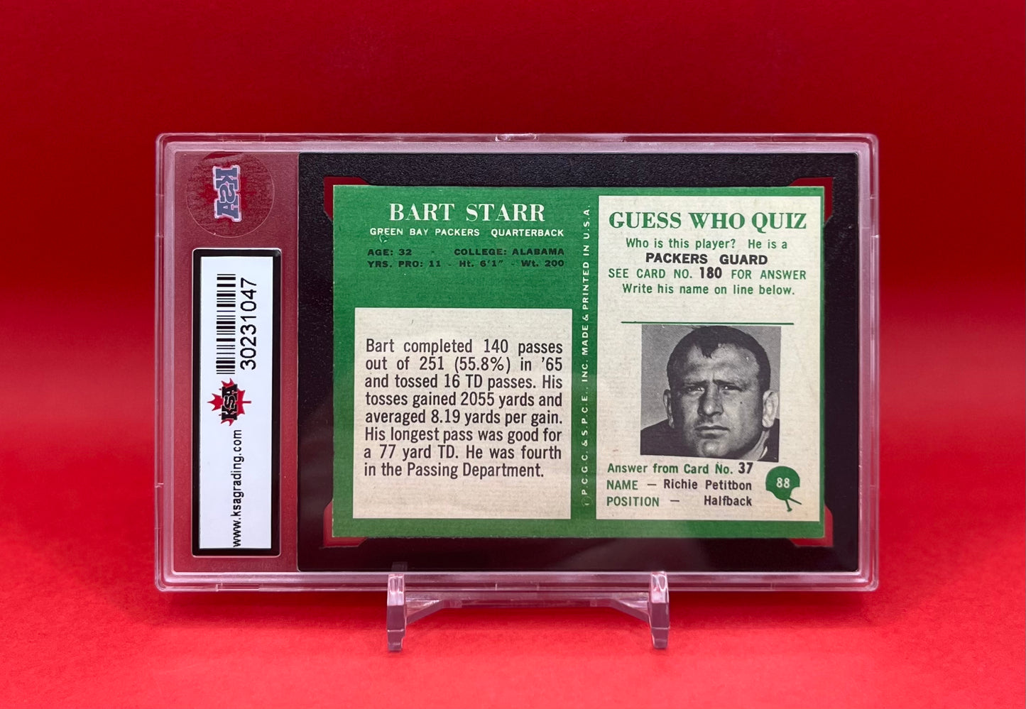 1966 #88 BART STARR PHILADELPHIA - KSA 6 ENM