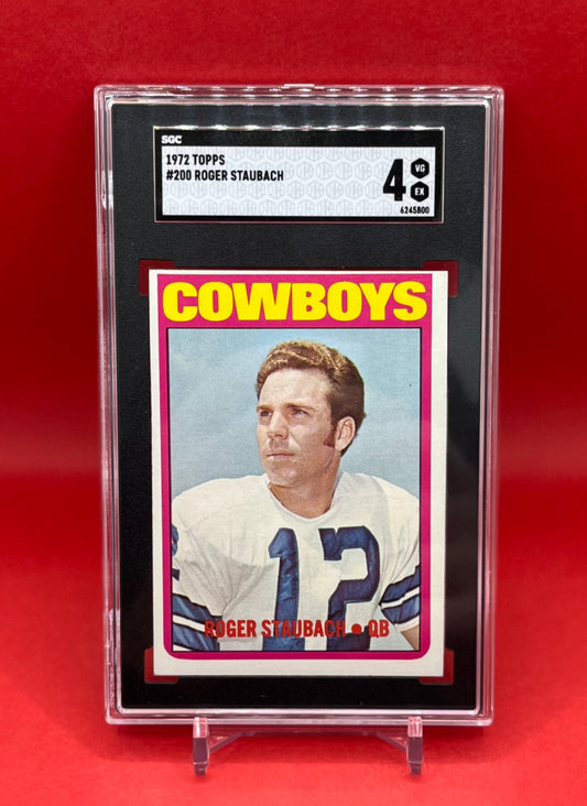 1972 #200 ROGER STAUBACH TOPPS - SGC 4 VG-EX