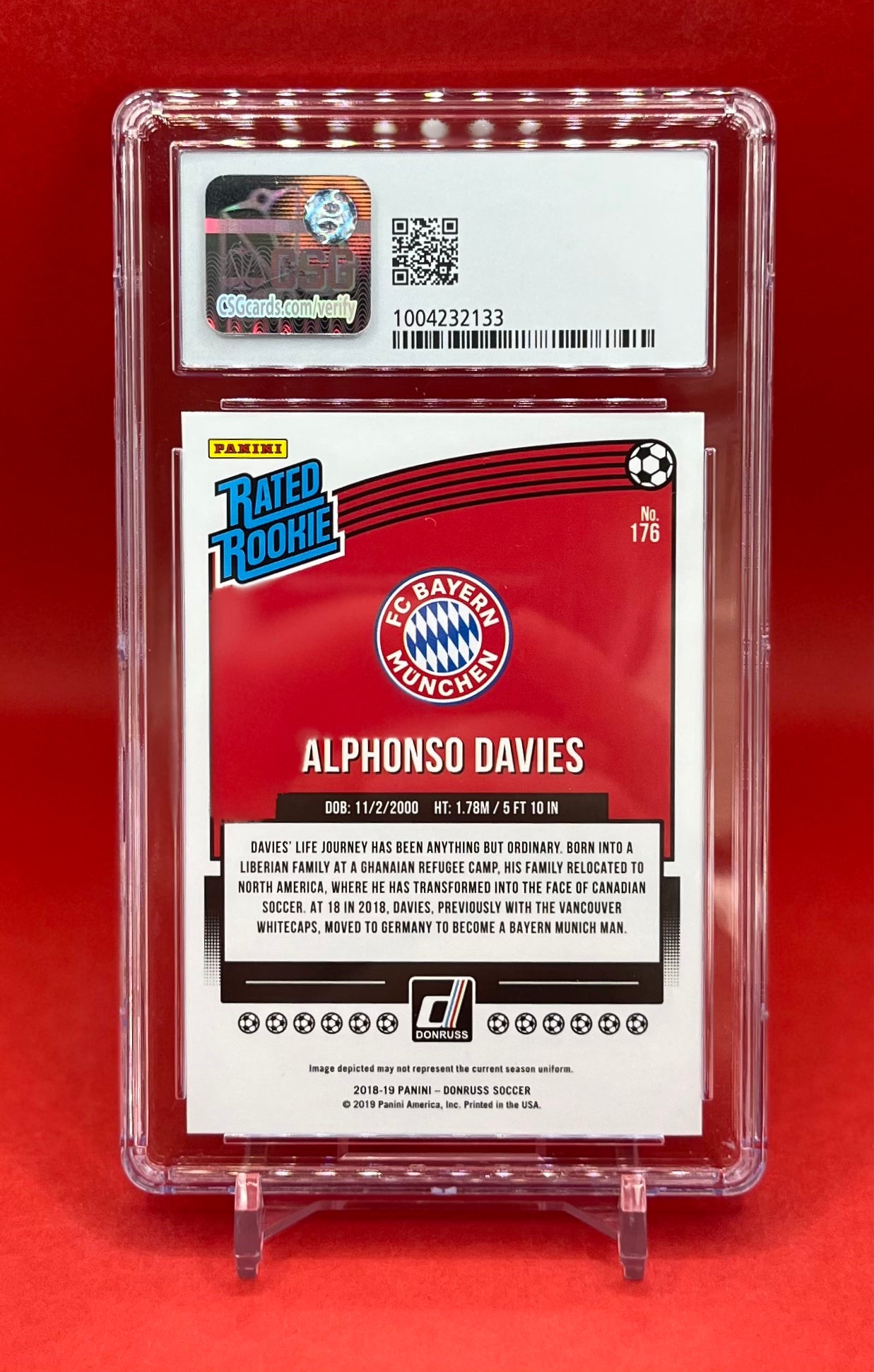 2018-19 #176 ALPHONSO DAVIES DONRUSS - CSG 9 MINT