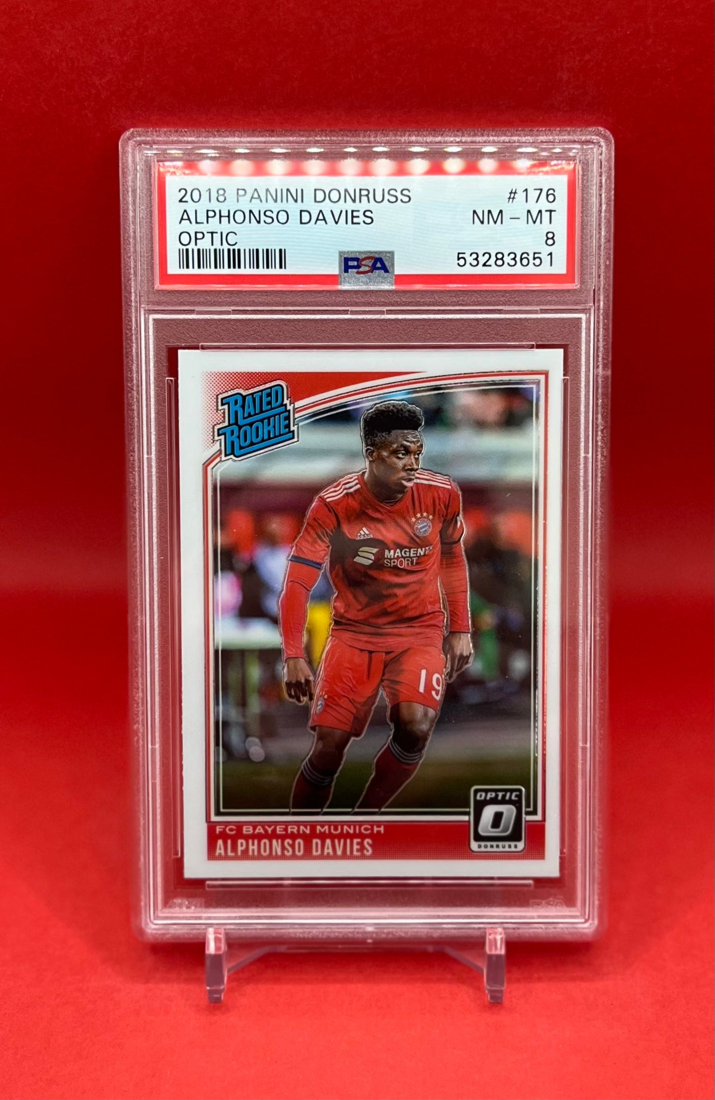 2018 #176 ALPHONSO DAVIES PANINI DONRUSS OPTIC - PSA NM-MT 8