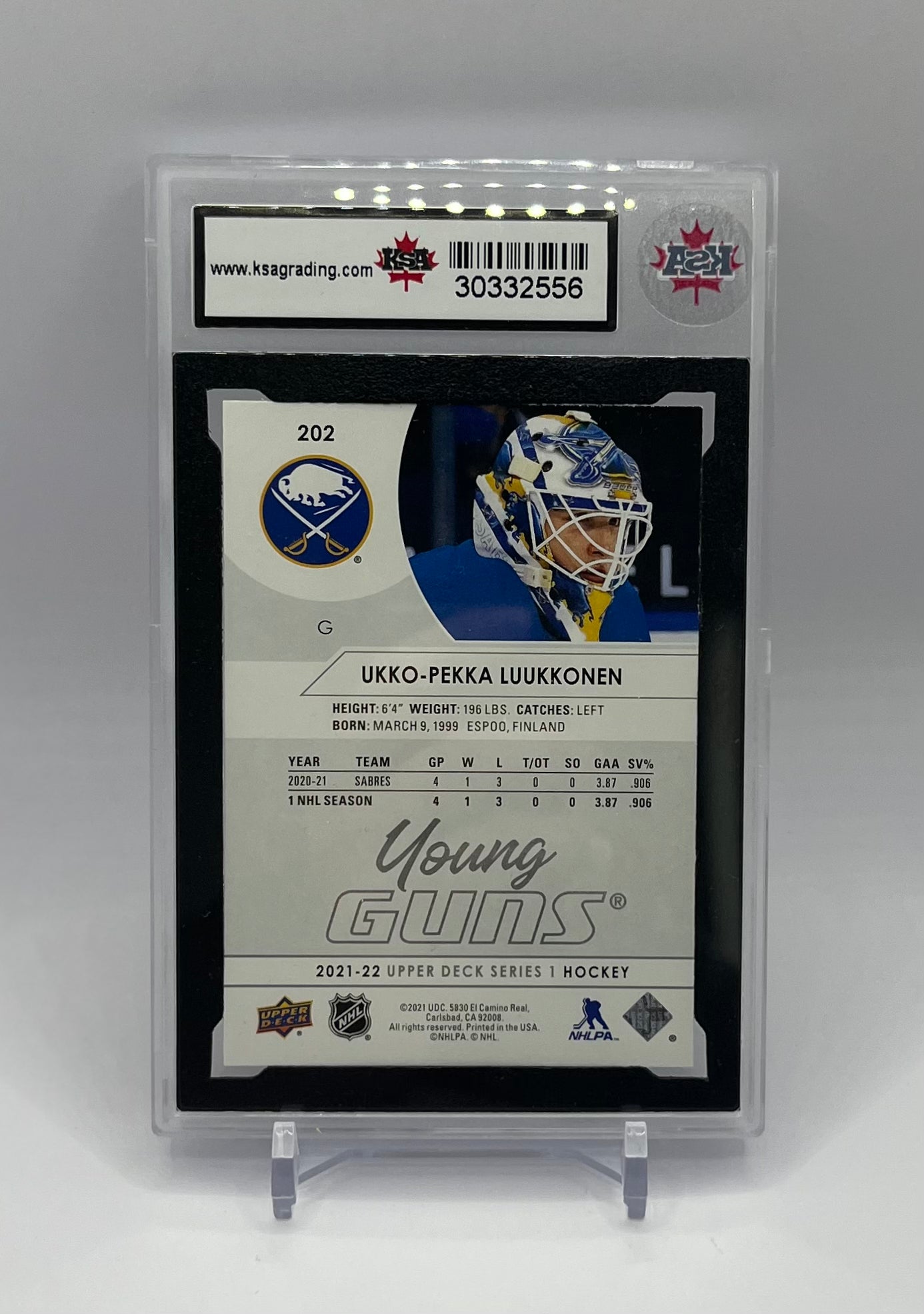 2021-22 #202 UKKO-PEKKA LUUKKONEN UPPER DECK - KSA 9 MINT