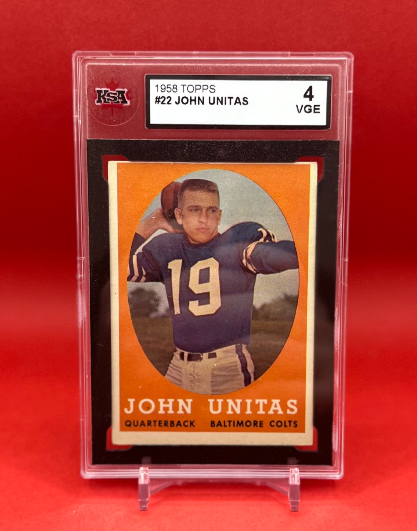 1958 #22 JOHN UNITAS TOPPS - KSA 4 VGE