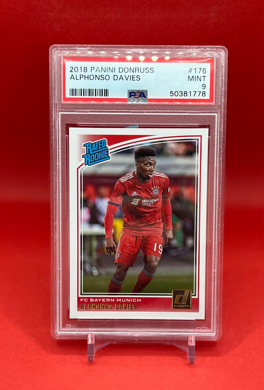 2018 #176 ALPHONSO DAVIES PANINI DONRUSS - PSA MINT 9