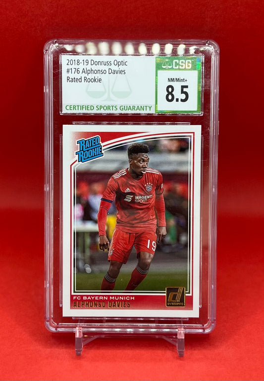 2018-19 #176 ALPHONSO DAVIES DONRUSS OPTIC - SGC 8.5 MT+