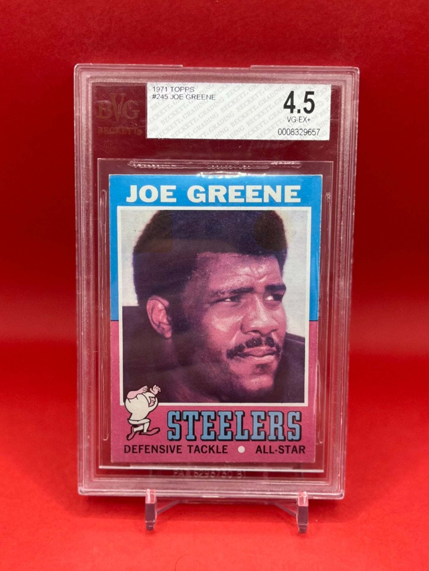 1971 #245 JOE GREENE TOPPS - BECKETT 4.5 VG-EX+