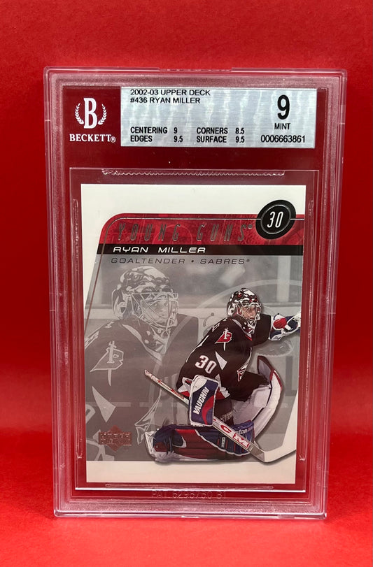 2002-03 #436 RYAN MILLER YOUNG GUNS - BECKETT 9 MINT