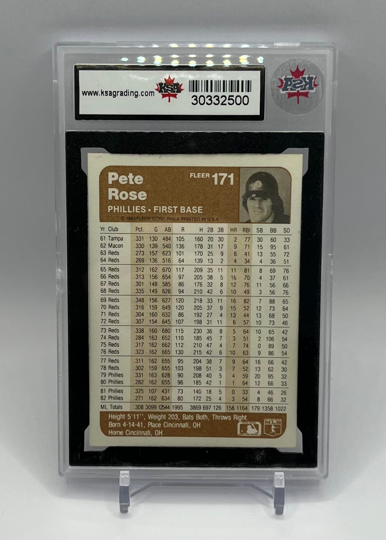 1983 #171 PETE ROSE FLEER - KSA 9.5 NGM