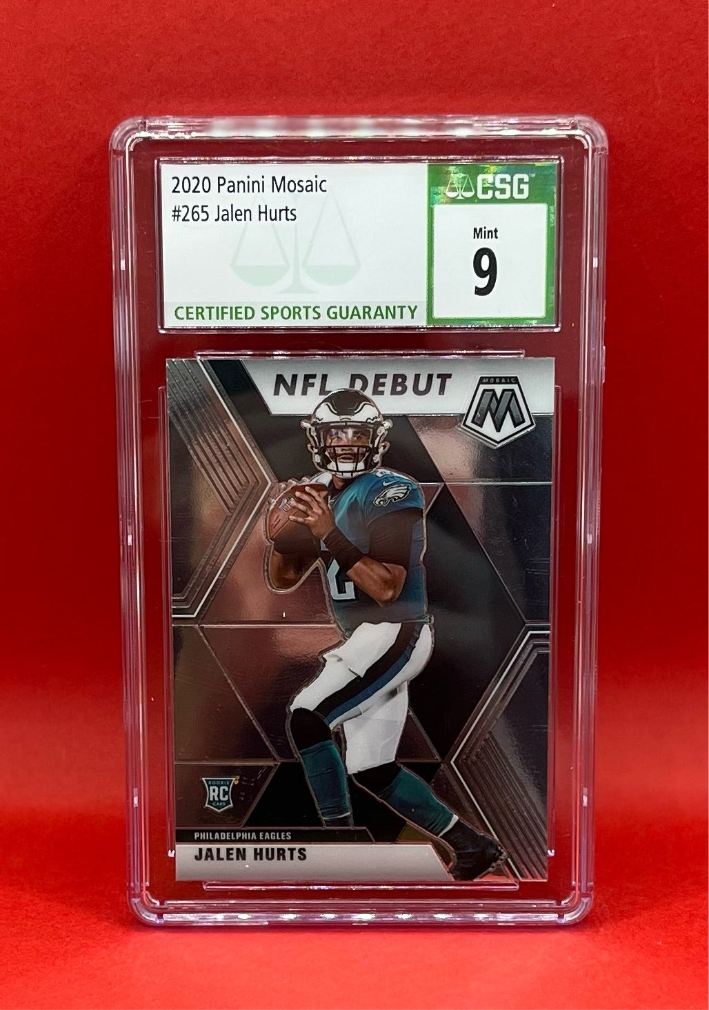 2020 #265 JALEN HURTS PANINI MOSAIC - CSG 9 MINT