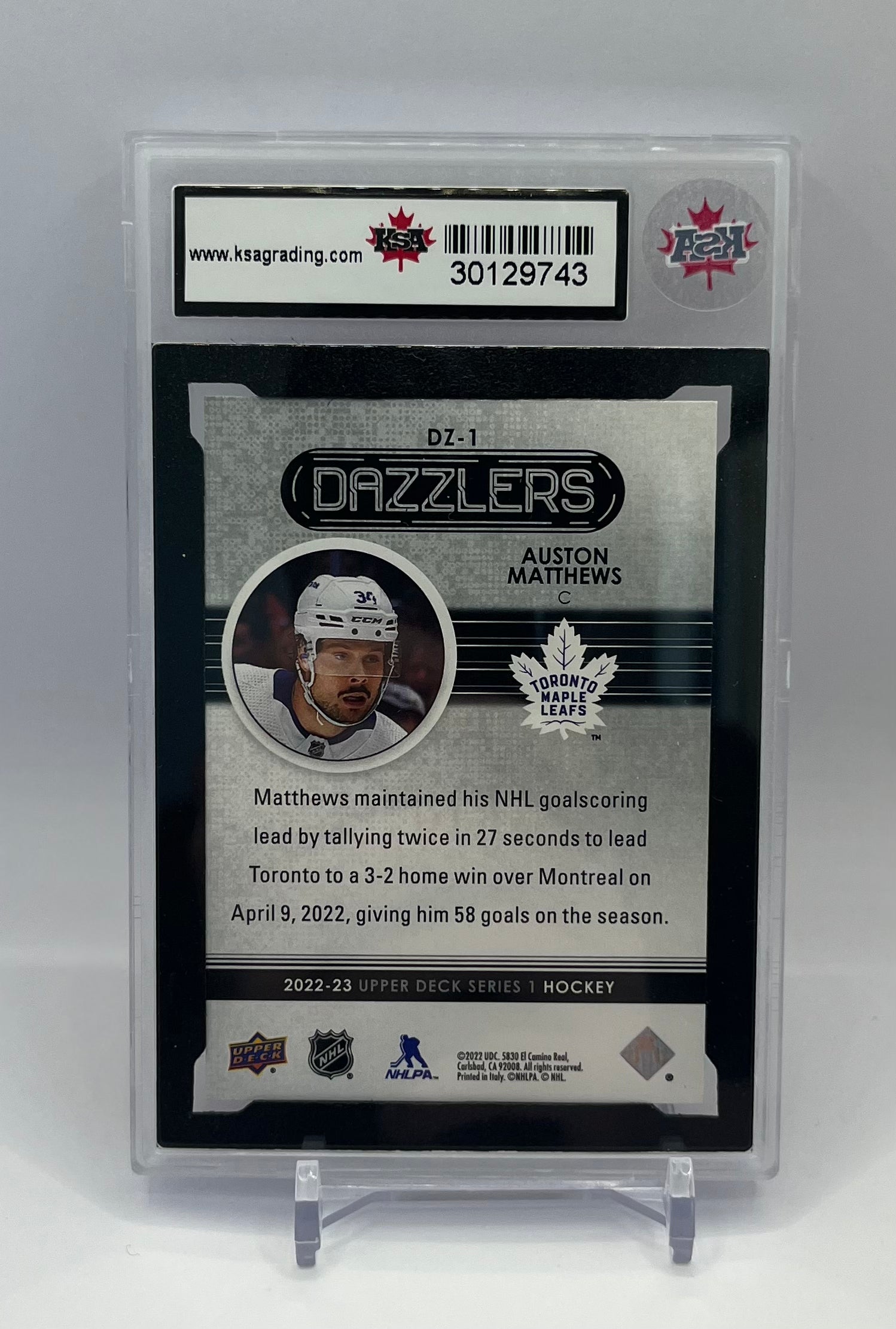 2021-22 UPPER DECK S1 HOCKEY #DZ-41 TORONTO MAPLE LEAFS - MITCH MARNER –  Mint Sports Cards & Collectibles